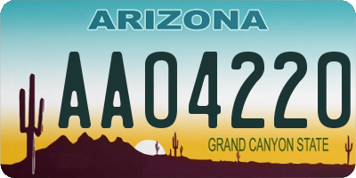 AZ license plate AAO4220