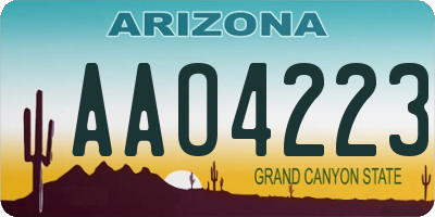 AZ license plate AAO4223