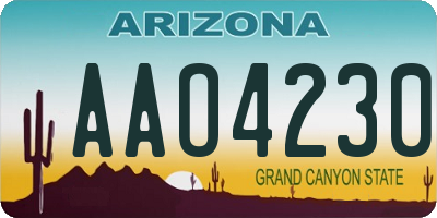 AZ license plate AAO4230