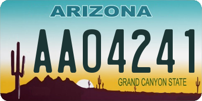 AZ license plate AAO4241