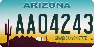 AZ license plate AAO4243