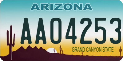 AZ license plate AAO4253
