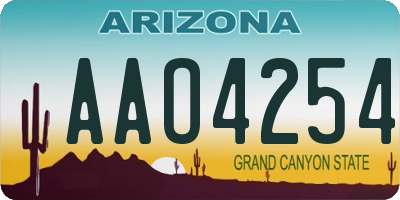 AZ license plate AAO4254