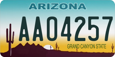 AZ license plate AAO4257