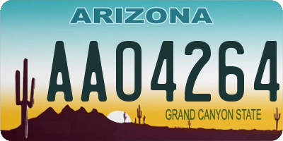 AZ license plate AAO4264