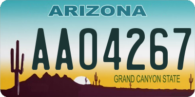 AZ license plate AAO4267