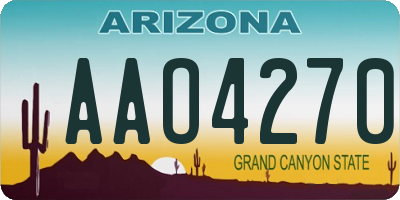 AZ license plate AAO4270