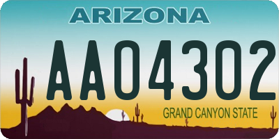 AZ license plate AAO4302