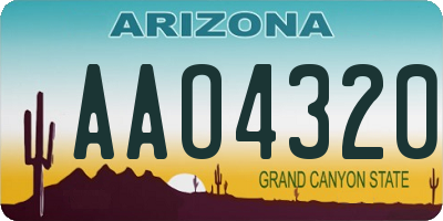 AZ license plate AAO4320