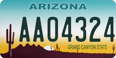 AZ license plate AAO4324