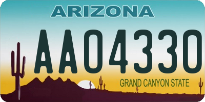 AZ license plate AAO4330