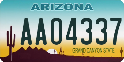 AZ license plate AAO4337