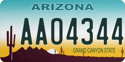 AZ license plate AAO4344