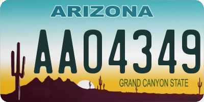 AZ license plate AAO4349