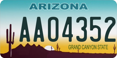AZ license plate AAO4352
