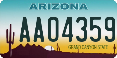 AZ license plate AAO4359