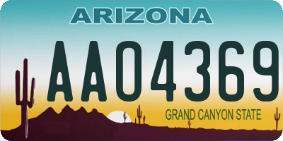 AZ license plate AAO4369