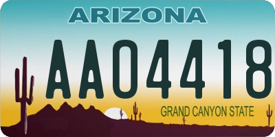 AZ license plate AAO4418