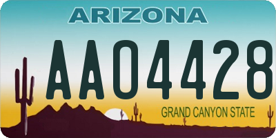AZ license plate AAO4428