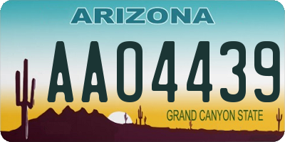 AZ license plate AAO4439