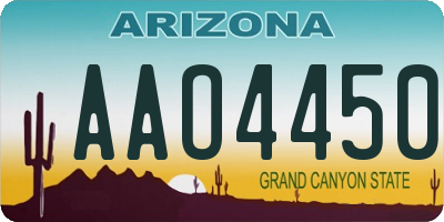 AZ license plate AAO4450