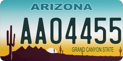 AZ license plate AAO4455