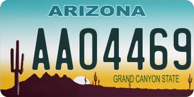 AZ license plate AAO4469