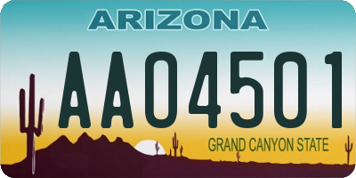 AZ license plate AAO4501