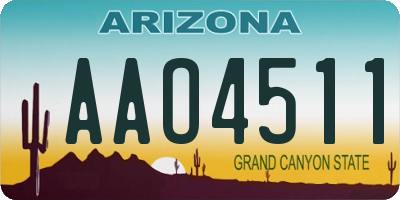 AZ license plate AAO4511