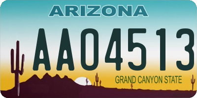 AZ license plate AAO4513