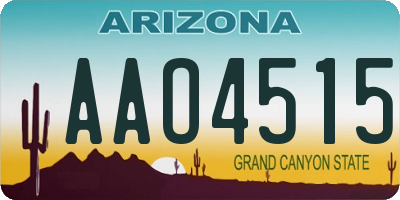 AZ license plate AAO4515