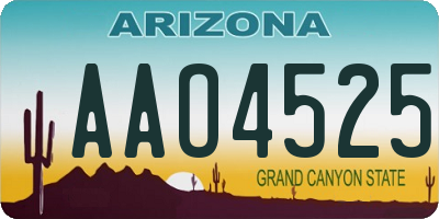 AZ license plate AAO4525