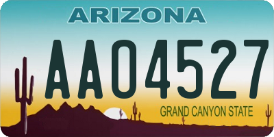 AZ license plate AAO4527
