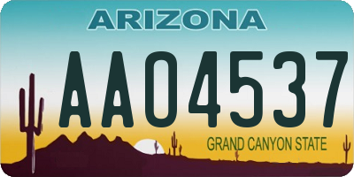 AZ license plate AAO4537