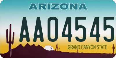 AZ license plate AAO4545