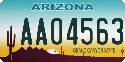 AZ license plate AAO4563