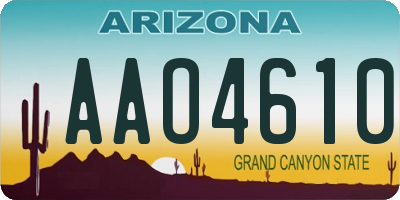 AZ license plate AAO4610