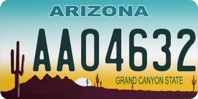 AZ license plate AAO4632
