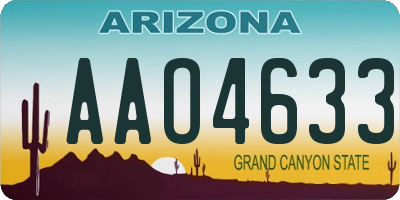 AZ license plate AAO4633