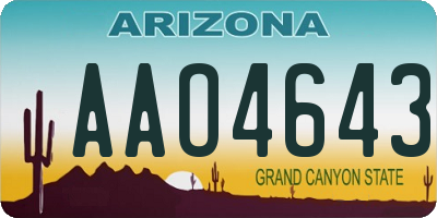 AZ license plate AAO4643