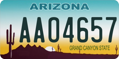 AZ license plate AAO4657