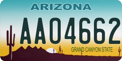 AZ license plate AAO4662