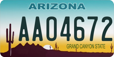 AZ license plate AAO4672