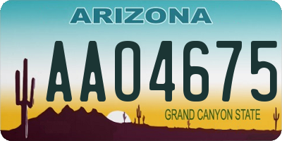 AZ license plate AAO4675