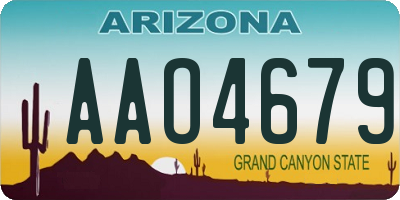 AZ license plate AAO4679