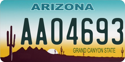 AZ license plate AAO4693