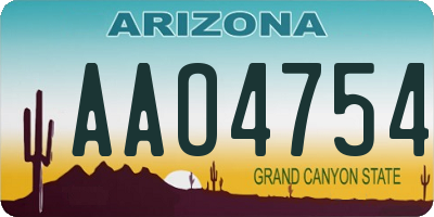 AZ license plate AAO4754
