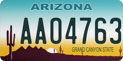 AZ license plate AAO4763