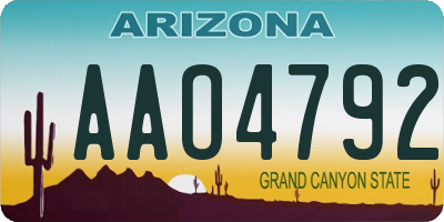AZ license plate AAO4792