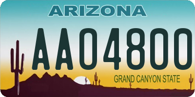 AZ license plate AAO4800